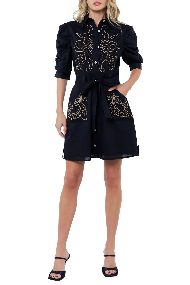 CIEBON Lucy Embroidered Mini Dress