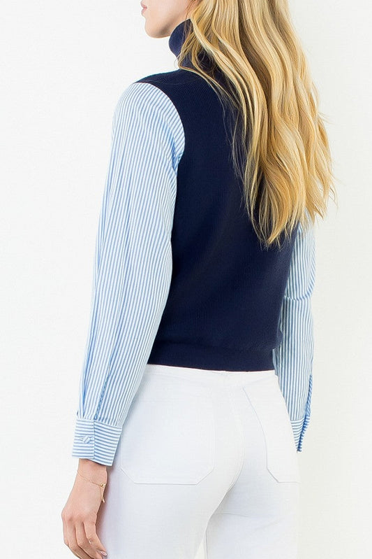 Shelby Stripped Sleeve Sweater Top