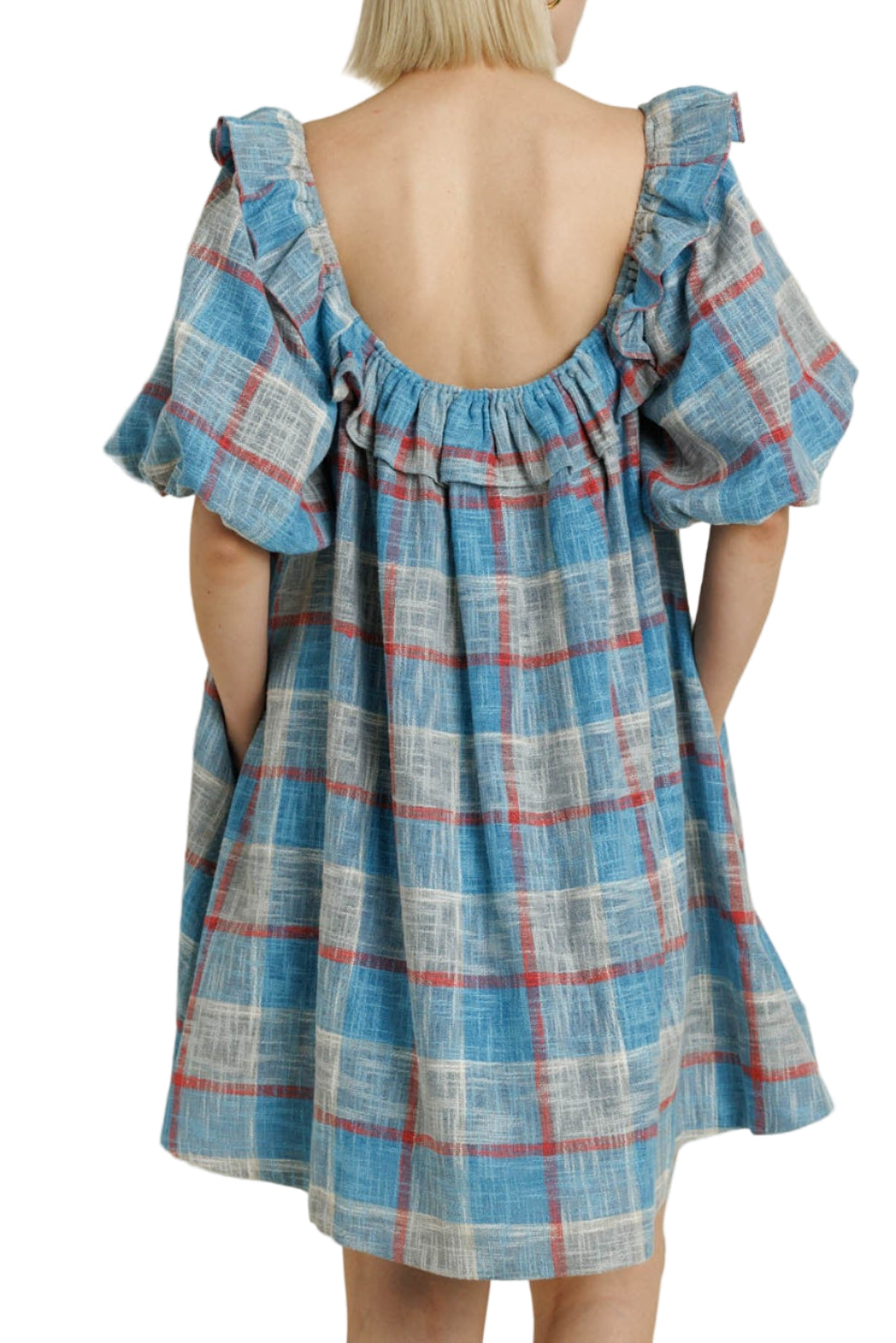 Daisy Plaid Weave Mini Dress