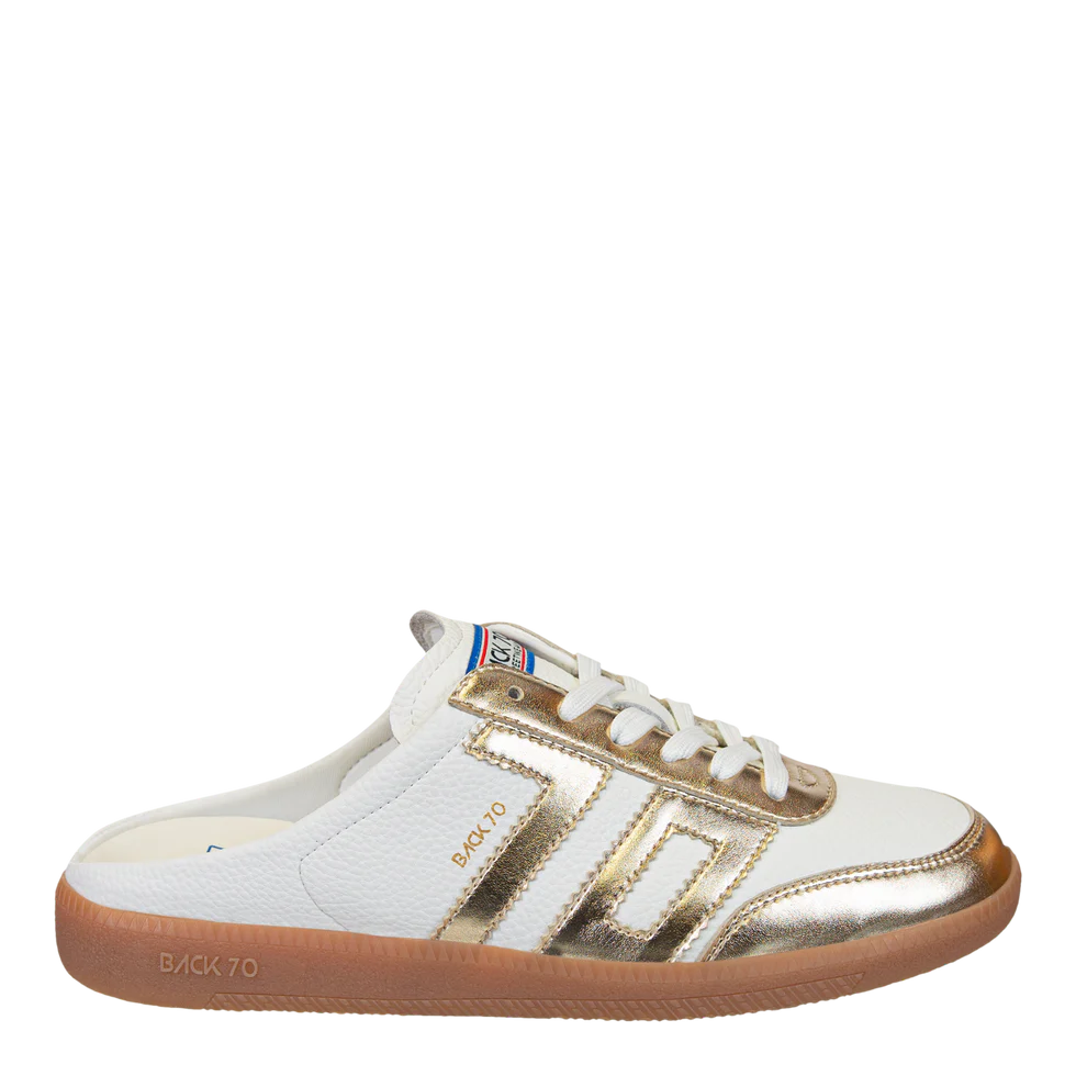 Back 70 Easter Backless Sneakers in Metallic Gold
