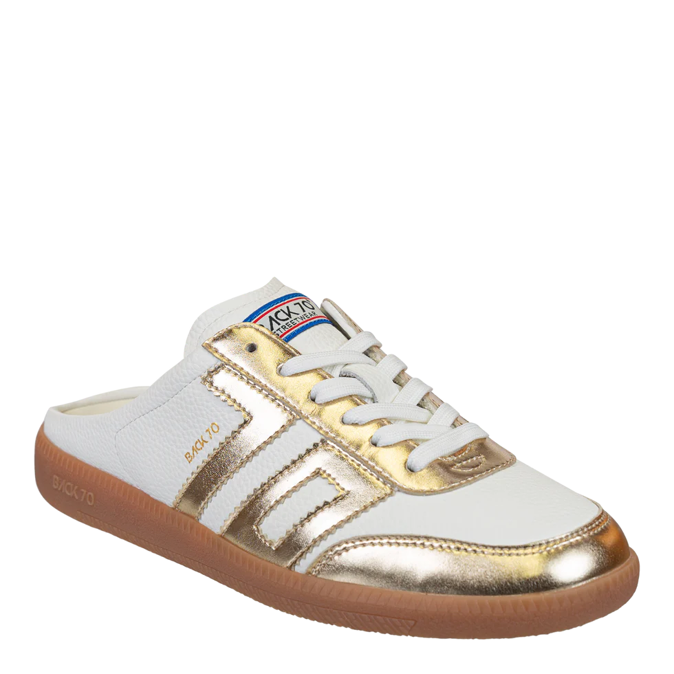 Back 70 Easter Backless Sneakers in Metallic Gold