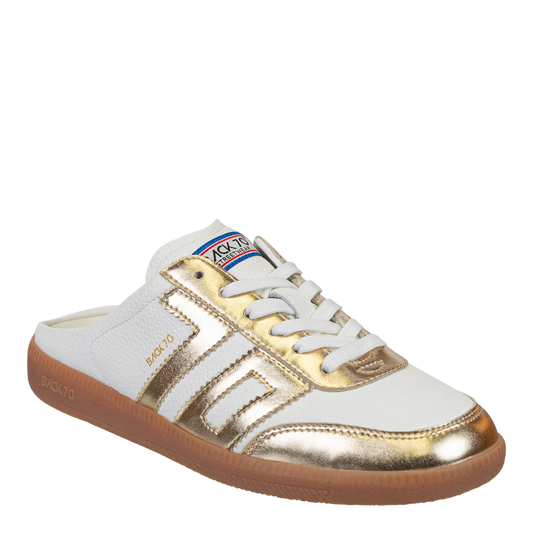 Back 70 Easter Backless Sneakers in Metallic Gold