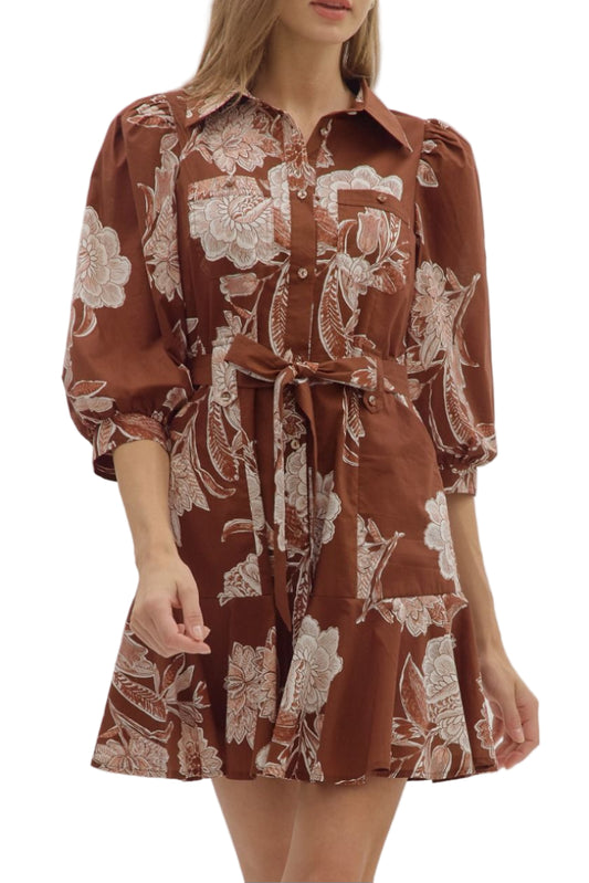 Julia Short Sleeve Floral Mini Dress
