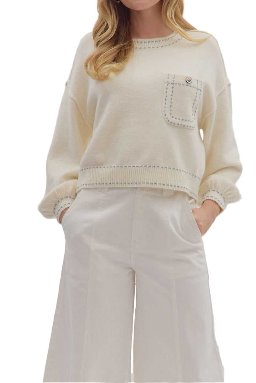 Tracy Stiched Front Pocket Sweater