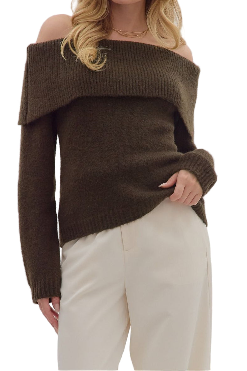Spencer Off Shoulder Long Sleeve Sweater
