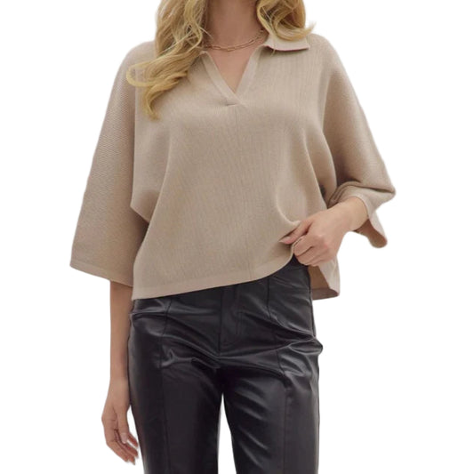Katy Knit V Neck Top