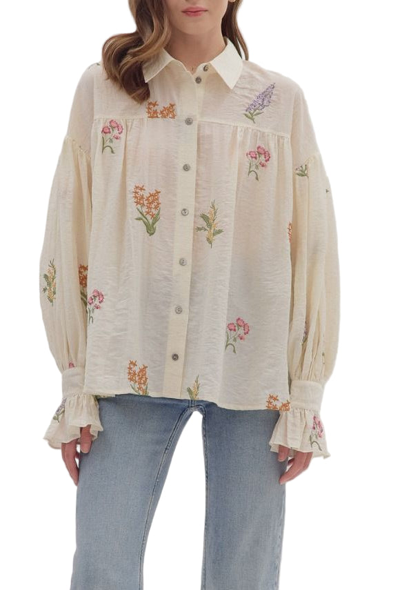Hailey Button Up Floral Top