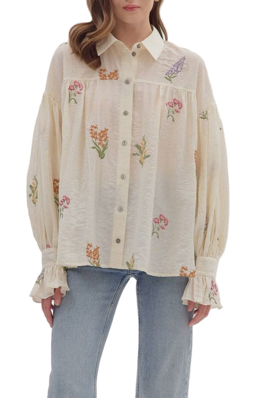 Hailey Button Up Floral Top