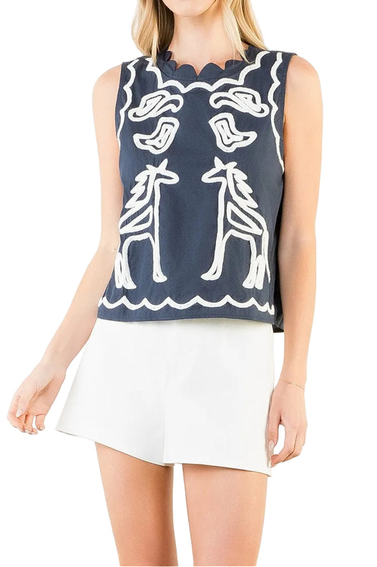 Beth Embroidery Detail Tank Top