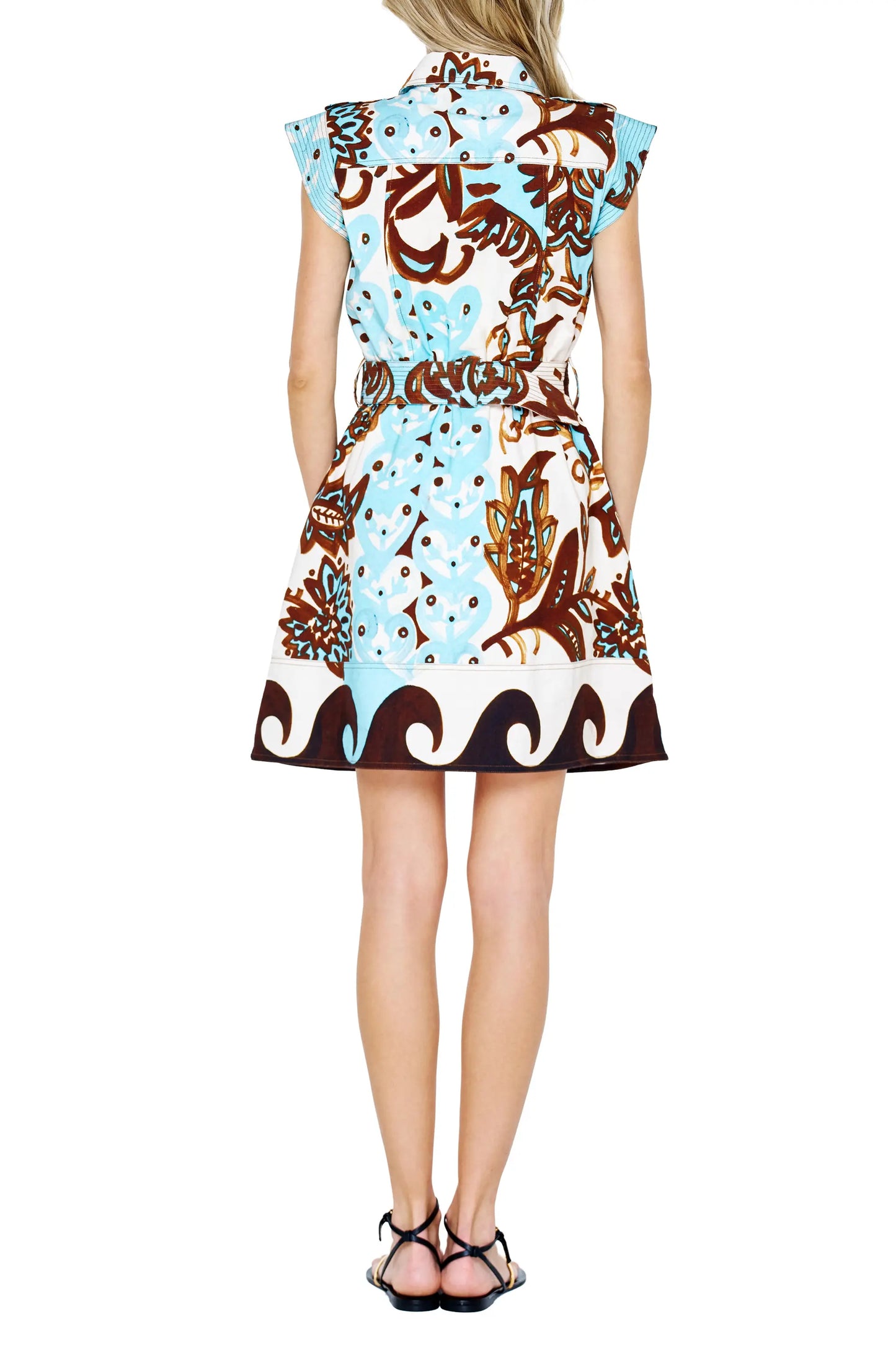CIEBON Fay Printed Sleeveless Mini Dress