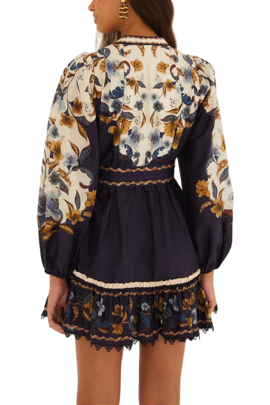 Farm Rio Golden Nature Mini Dress