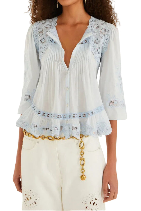 FARM Rio Richilieu Short Sleeve Blouse