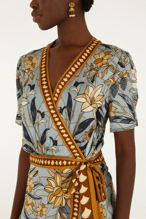 Farm Rio Stained Glass Beauty Wrap Mini Dress