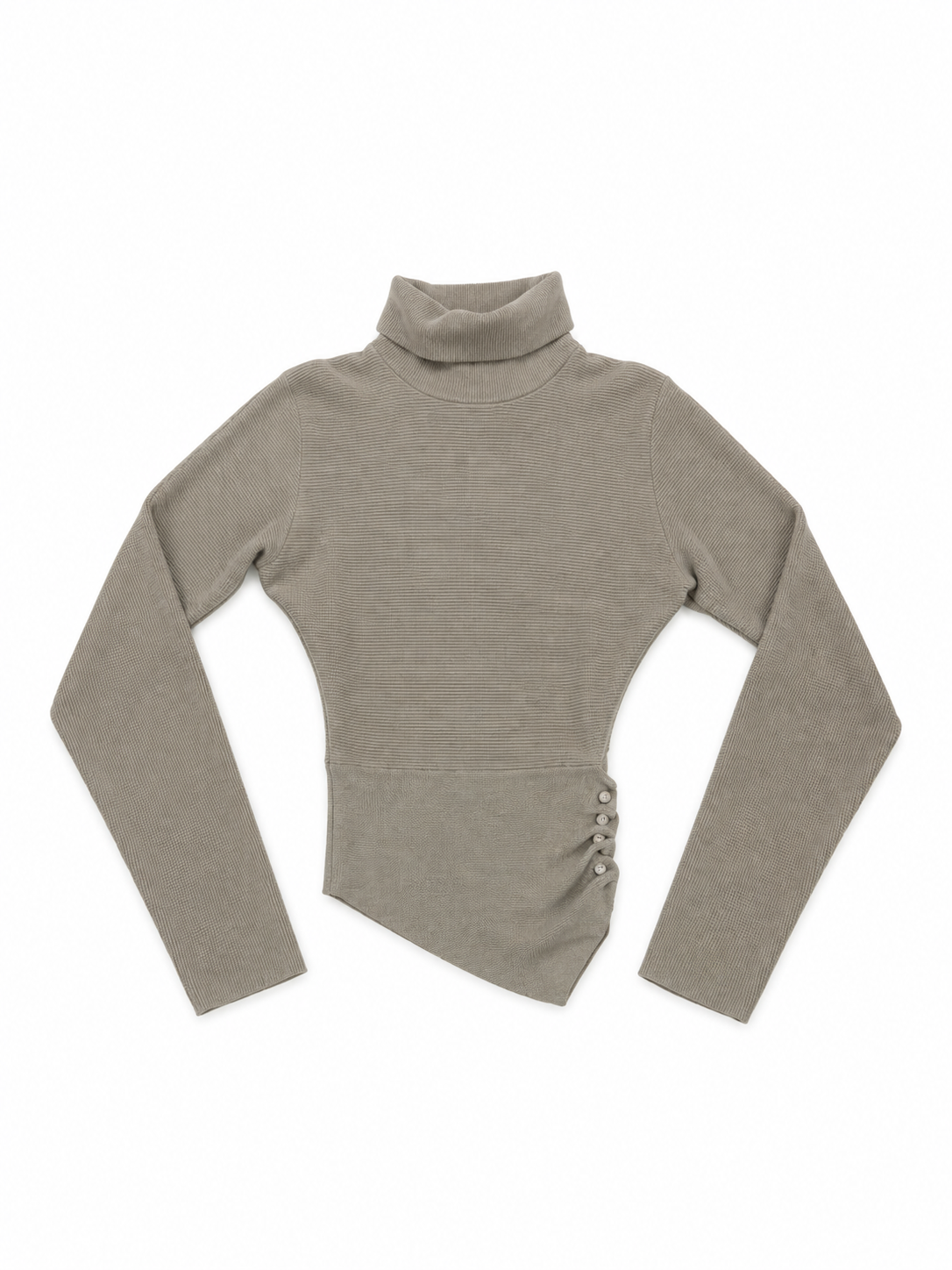 Ciebon Casanita Button Down Turtleneck In Grey
