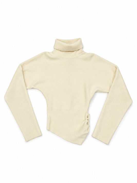 Ciebon Casanita Button Down Turtleneck In Cream