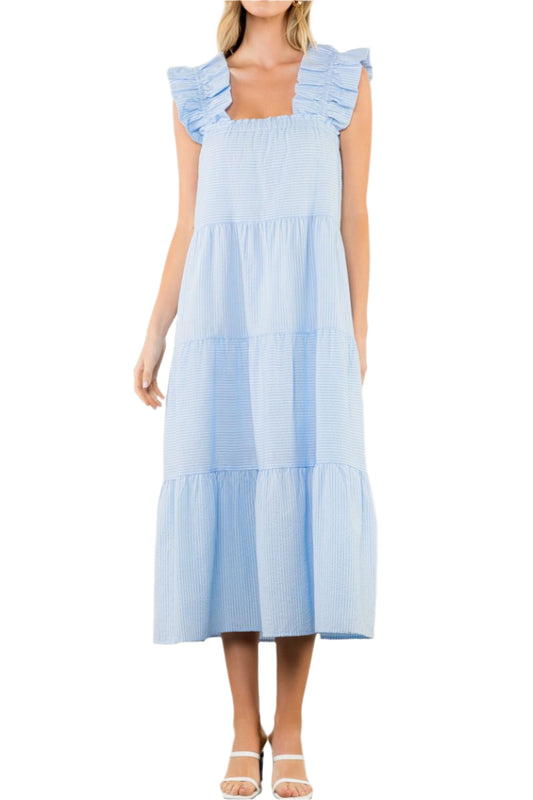 THML Betsy Striped Tiered Dress