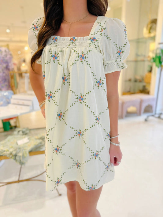 Piper Embroidered Mini Dress