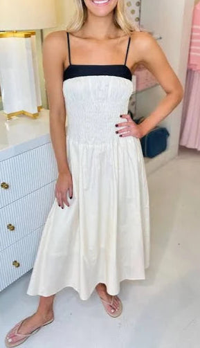 Moon River Smocked Midi Dress