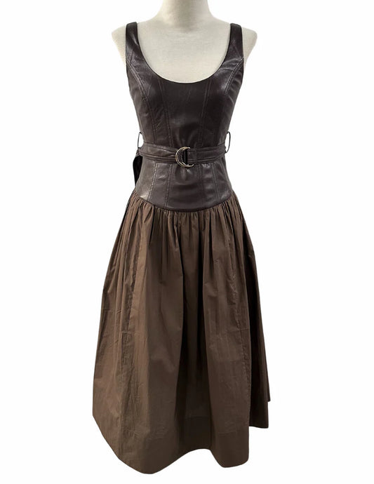 Truss Leather Midi Dress