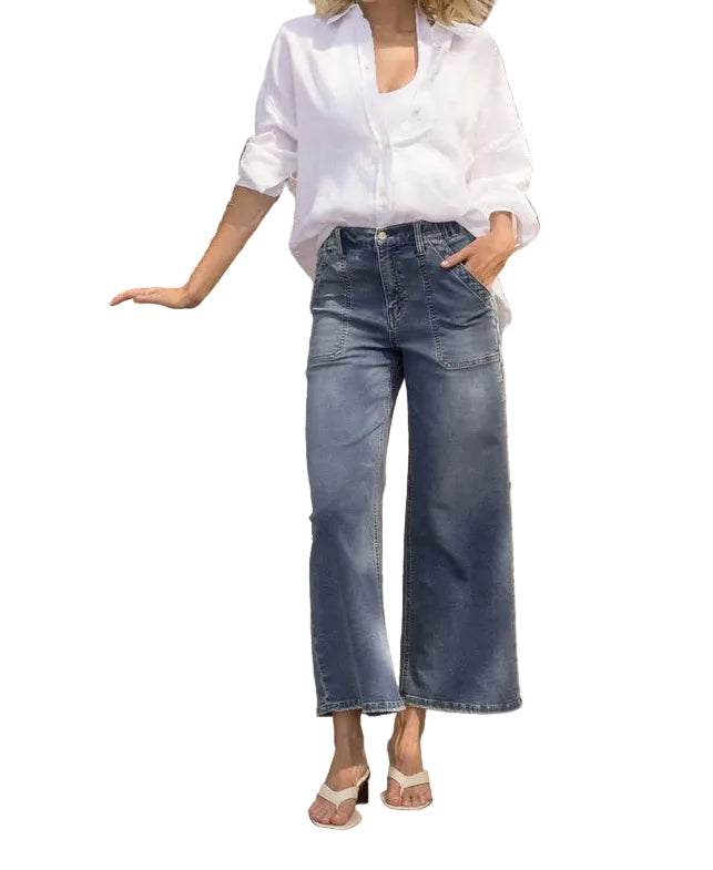 Vervet High Rise Ankle Baggy Wide in Serendipity Light